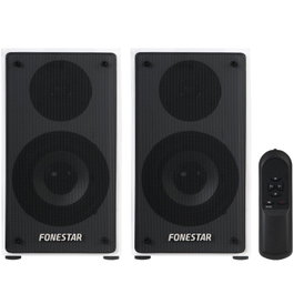 Fonestar class-220b Altavoces activos 2.0 blancos, 2x45W RMS, 60-20000Hz, BT 5.0, línea aux, RCA, mando a distancia